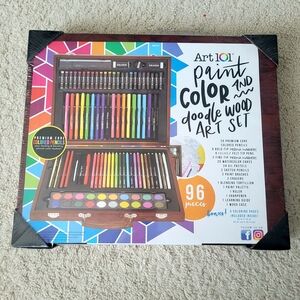 Art 101 Kids Paint and Color Wood Set - 96 Pieces